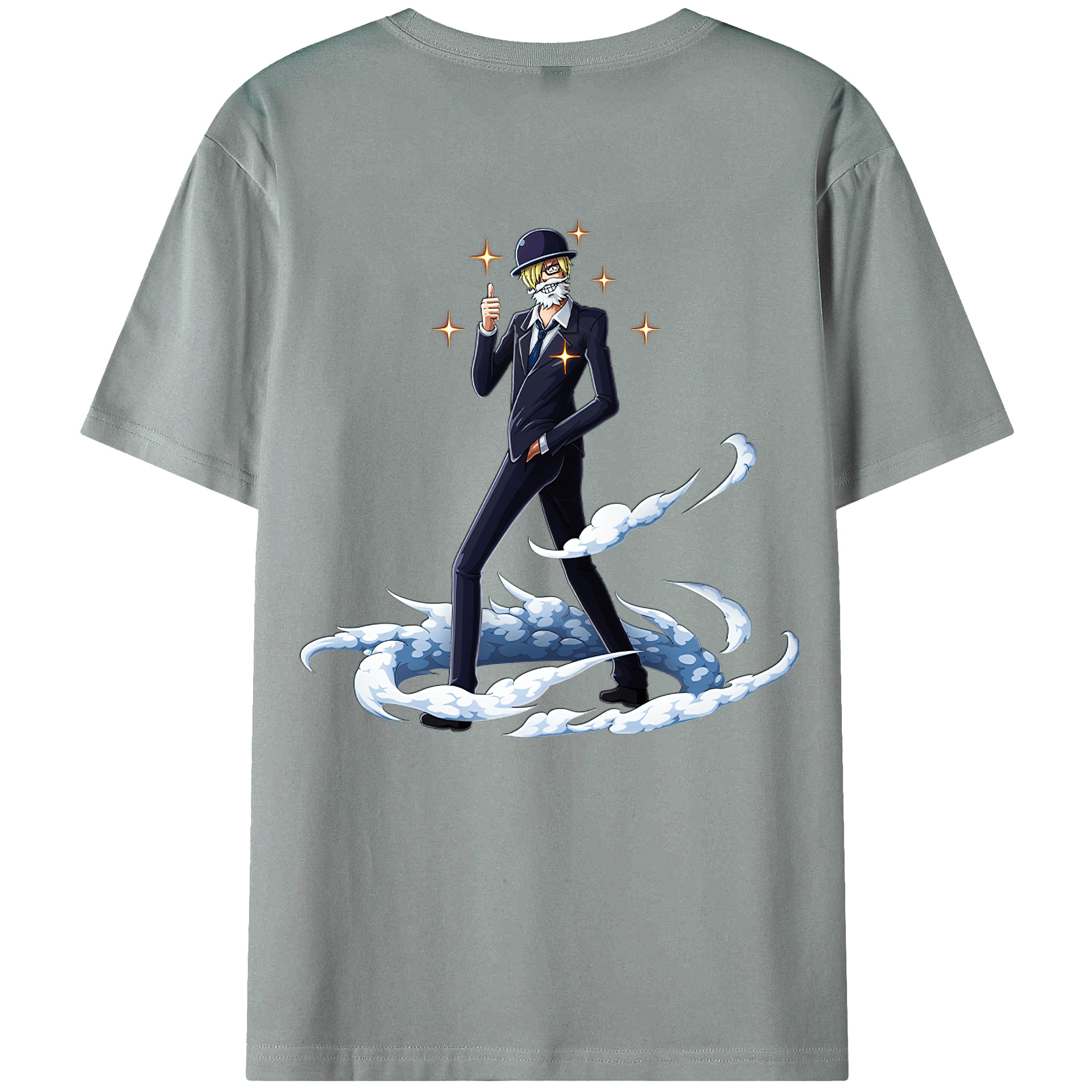 （画像用） ワンピース サンジ ONE PIECE Sanji 綿100％ メンズ半袖Tシャツ（バックプリント） 通気性